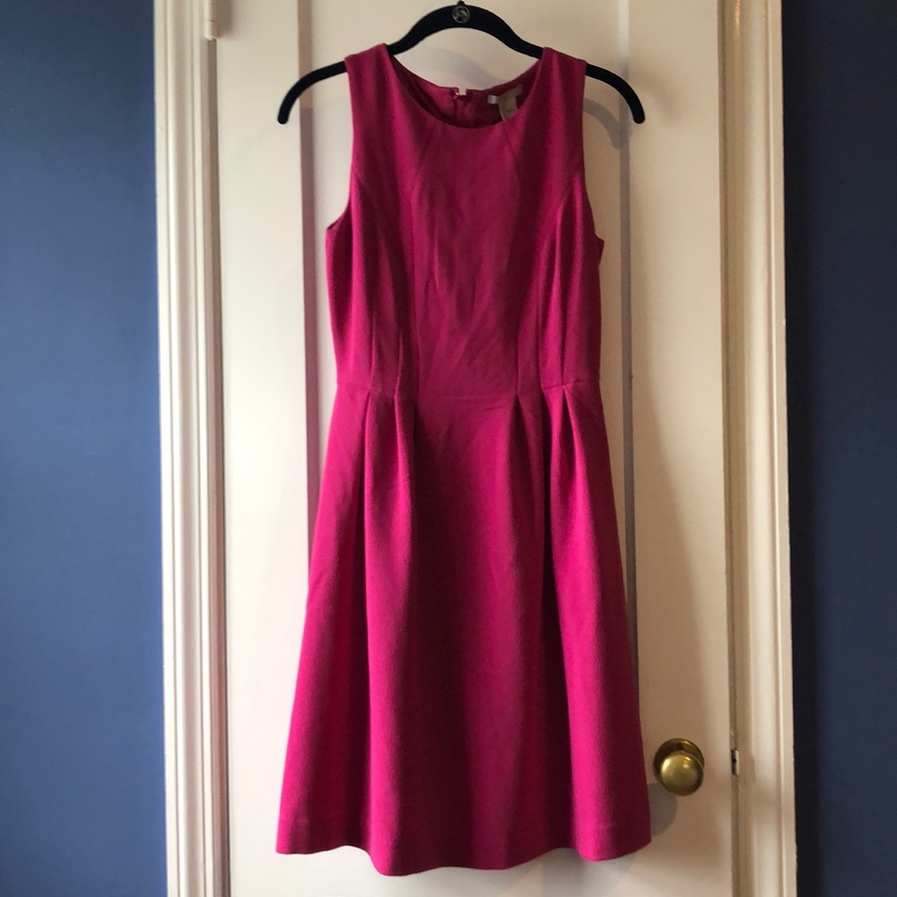 Raspberry pink fit & flare dress